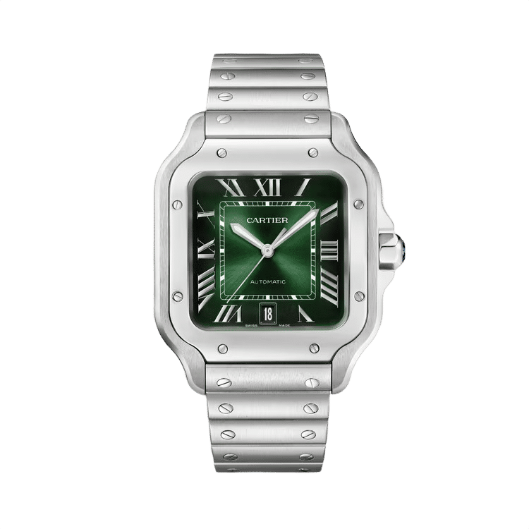 Cartier Santos De Cartier ref. WSSA0062 green dial steel case steel bracelet 39.8mm