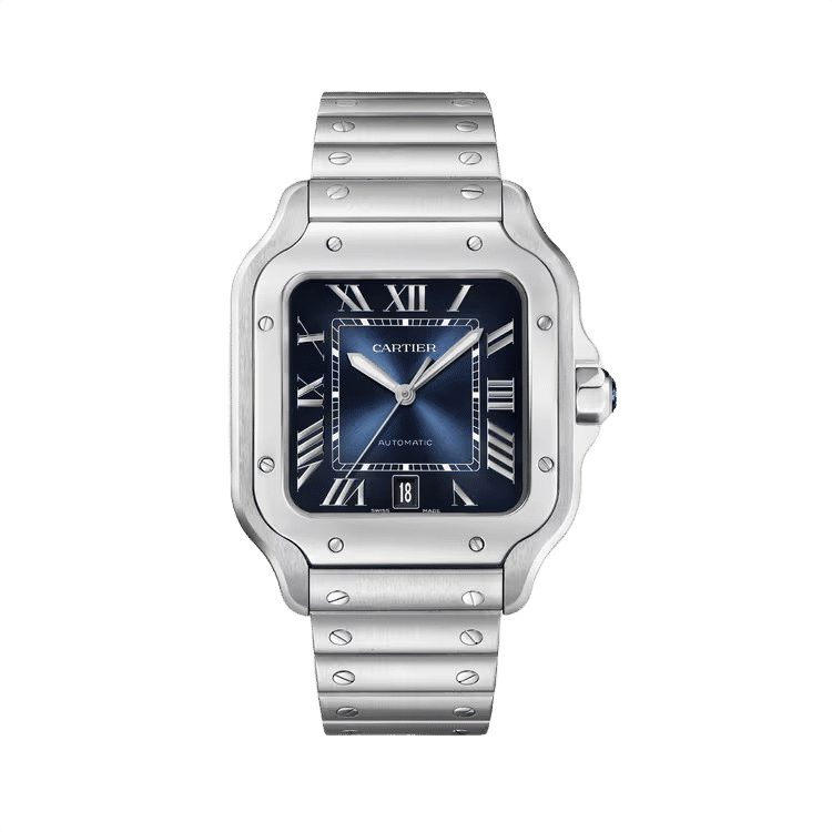 Cartier Santos De Cartier ref. WSSA0071 blue dial steel case steel bracelet 39.8mm