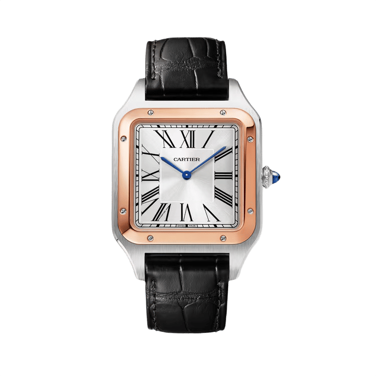 Cartier Santos Dumont ref. W2SA0017 silver dial steel case leather bracelet 33.9mm