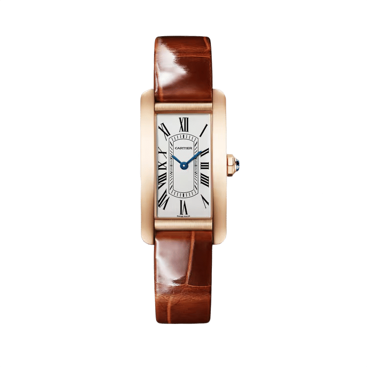 Cartier Tank Américaine ref. WGTA0133 white dial rose gold case leather bracelet 19.4mm