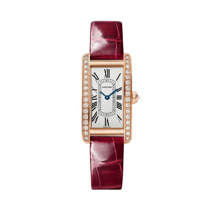 Cartier Tank Américaine ref. WJTA0042 white dial rose gold case leather bracelet 19.4mm