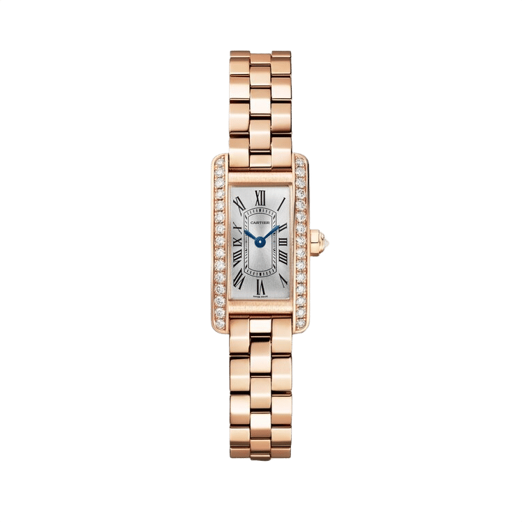 Cartier Tank Américaine ref. WJTA0043 silver dial rose gold case rose gold bracelet 15.2mm
