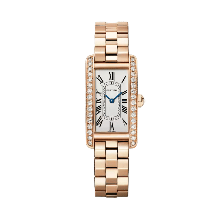 Cartier Tank Américaine ref. WJTA0044 white dial rose gold case rose gold bracelet 19.4mm