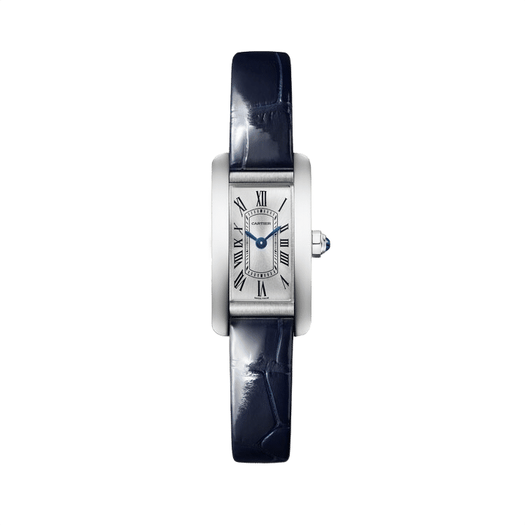 Cartier Tank Américaine ref. WSTA0081 silver dial steel case leather bracelet 15mm