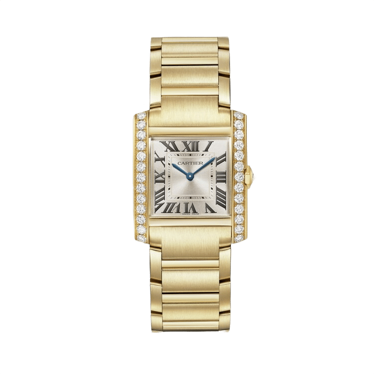Cartier Tank Française ref. WJTA0040 silver dial yellow gold case yellow gold bracelet 27mm
