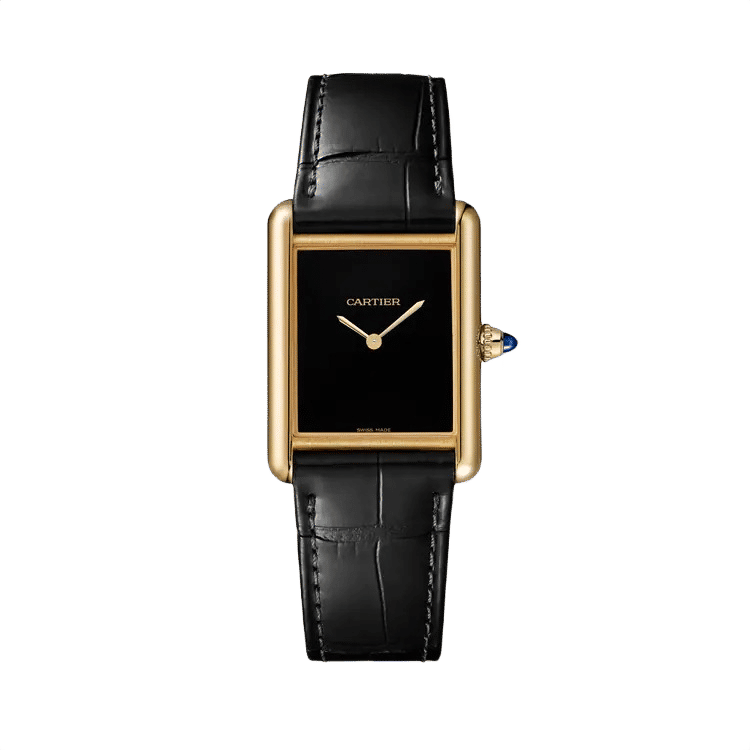 Cartier Tank Louis ref. WGTA0091 black dial yellow gold case leather bracelet 25.5mm