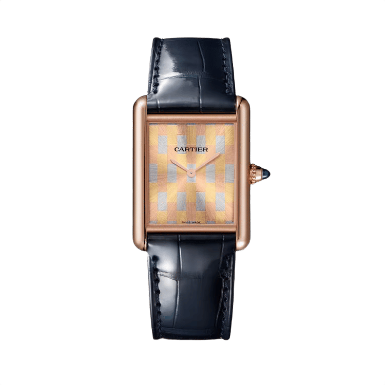 Cartier Tank Louis ref. WGTA0176 mosaic dial rose gold case leather bracelet 25.5mm