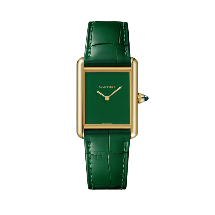 Cartier Tank Louis ref. WGTA0191 green dial yellow gold case leather bracelet 25.5mm
