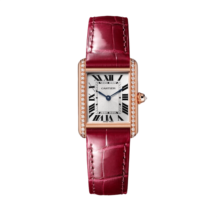 Cartier Tank Louis ref. WJTA0037 silver dial rose gold case leather bracelet 22mm