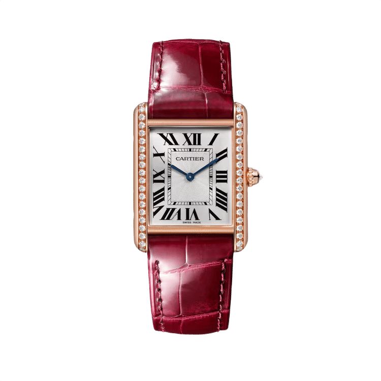 Cartier Tank Louis ref. WJTA0038 white dial rose gold case leather bracelet 25.5mm