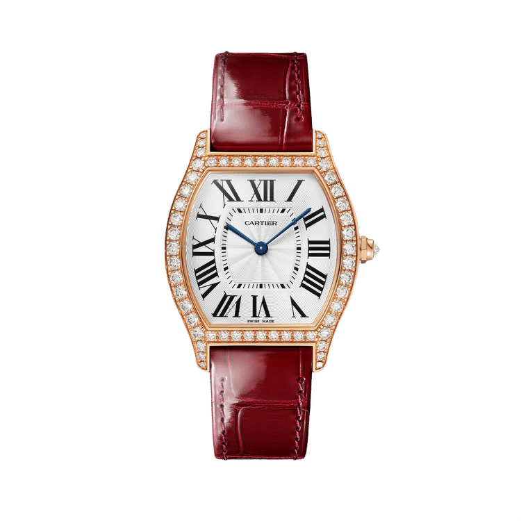 Cartier Tortue ref. WJTO0009 white dial rose gold case leather bracelet 31mm